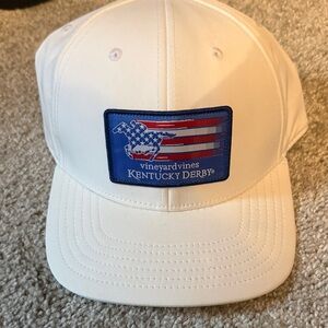 Vineyard Vines White Kentucky Derby Baseball Hat cap adjustable worn once unisex
